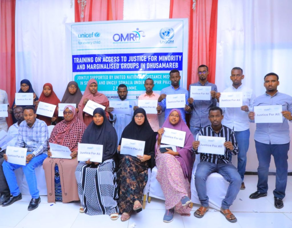 Training on Access to Justice for Minority and Marginalized Groups in Dhusamareb, Galmudug State